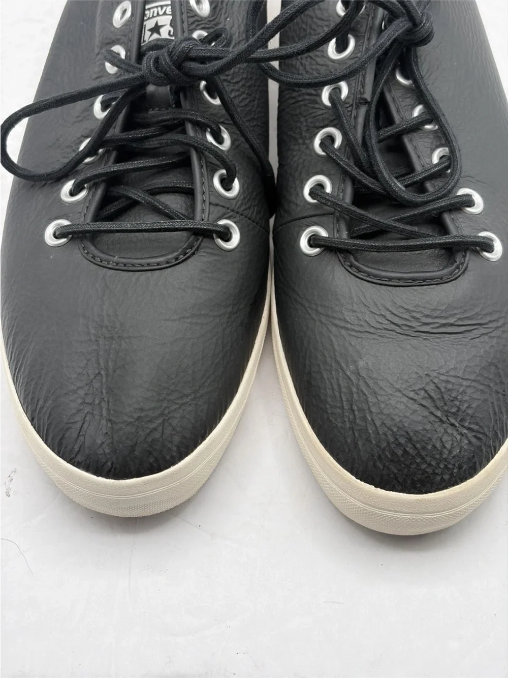 Converse All Star Sideways Ox Men size 11 Leather Casual Black Shoes - Picture 6 of 13